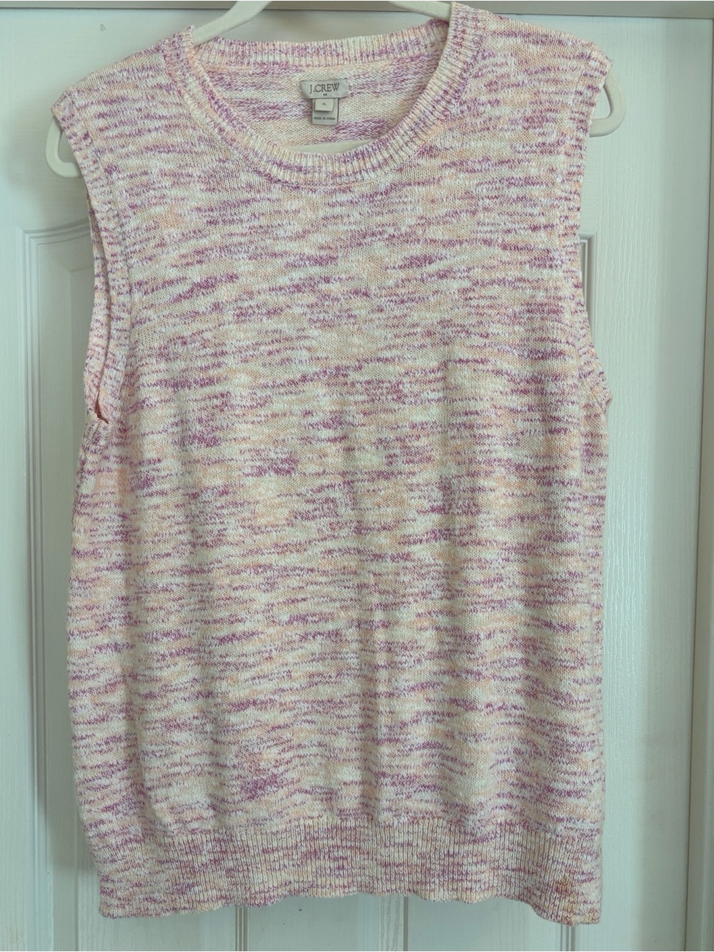 J. Crew Pink & White Sleeveless Knit Tunic ~ Women’s XL ~ New with Tags